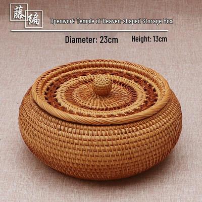 Chinese Style Hand-Woven Bamboo Storage Basket