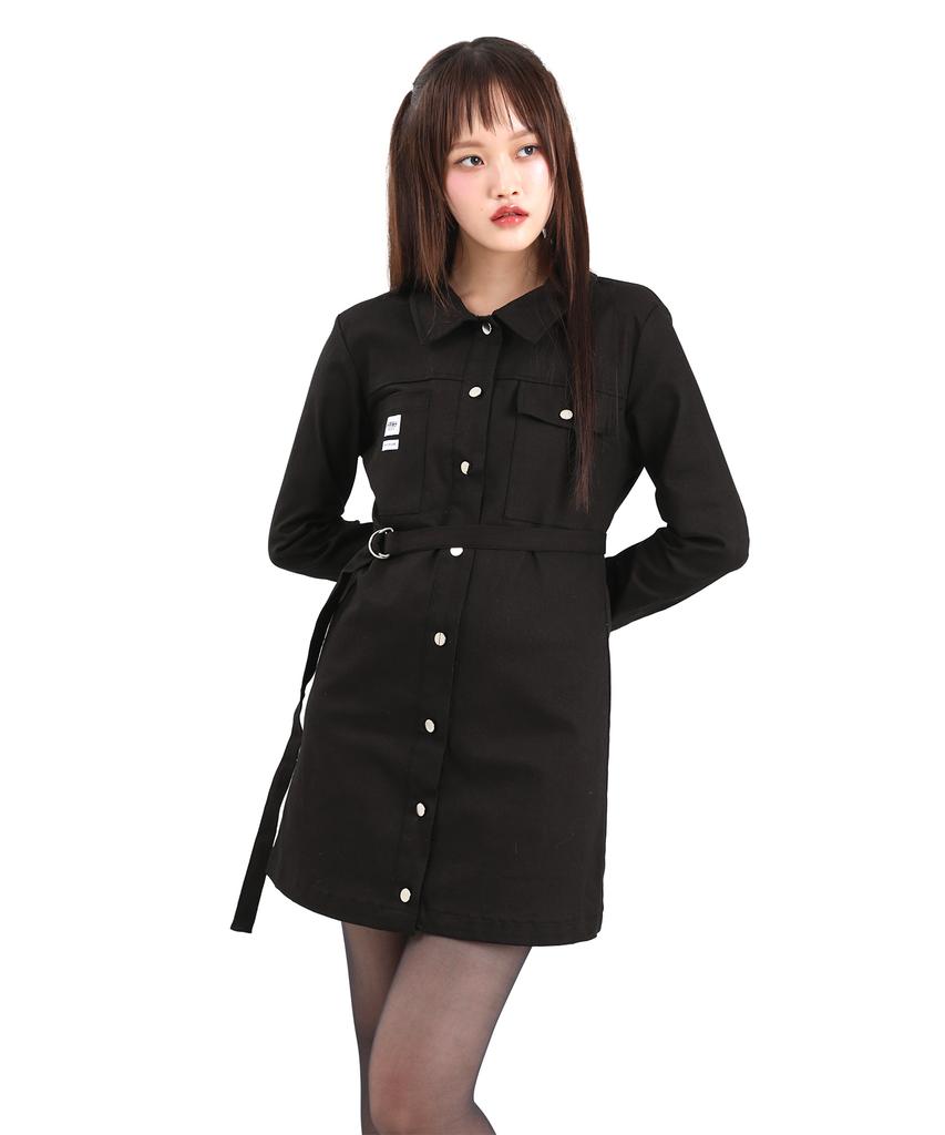 KATHARSIS Daily Cation Denim Mini Dress Brown Black S M