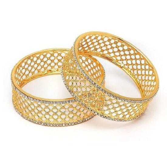 @ Stylish Golden Color Round Shape Bangles For Women Set of 2