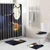 Halloween Shower Curtain Floor Mat Combination Four-Piece Set Bathroom Toilet Carpet Door Mat