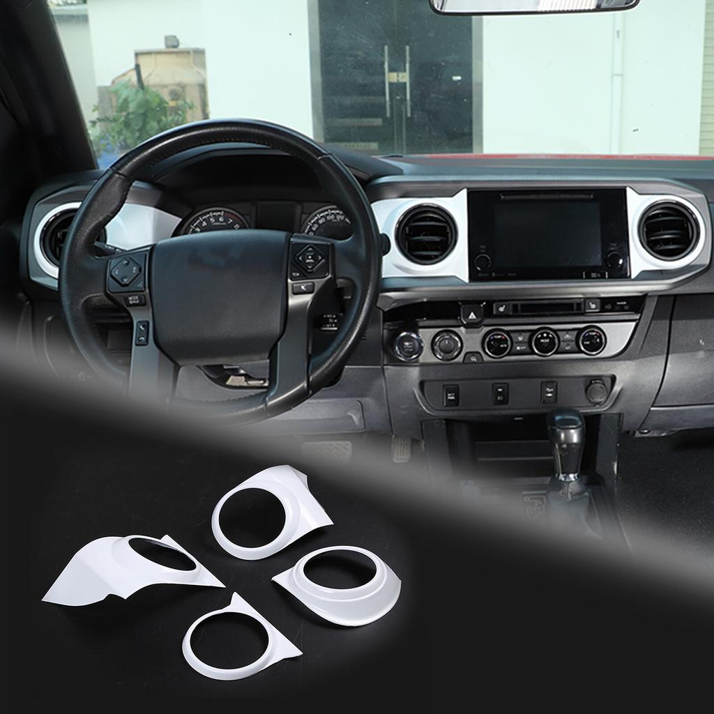 White Center Console AC Air Vent Trim Cover For Toyota Tacoma 2016-