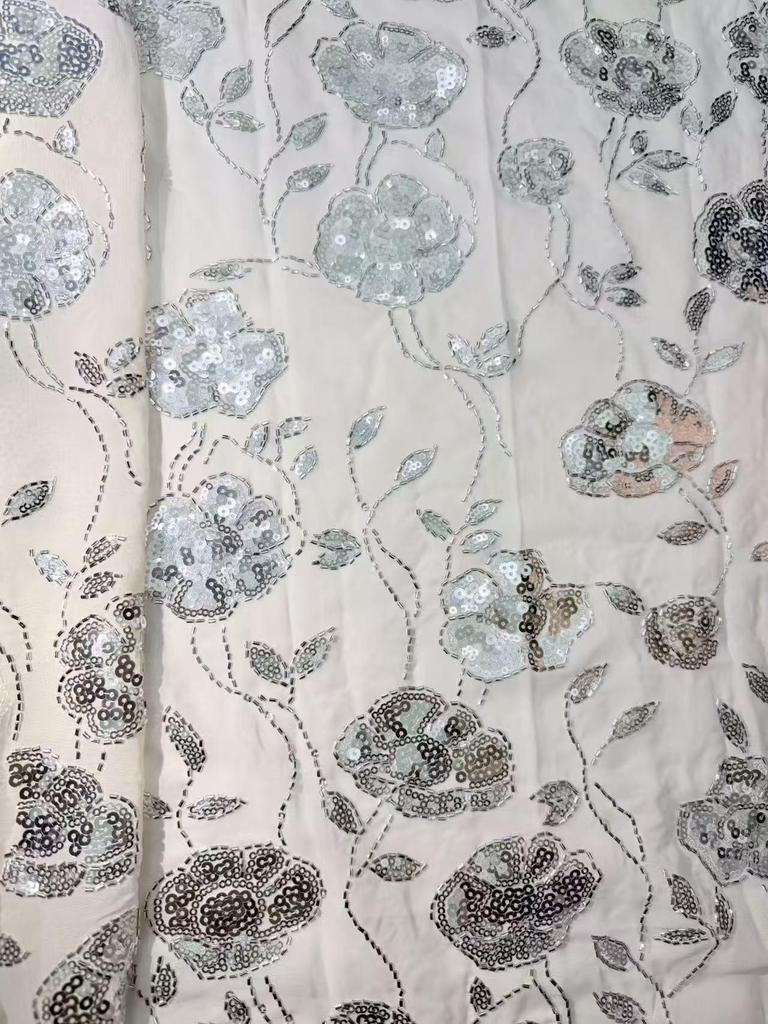 New Gorgeous Floral Sequin Bead Embroidery – Available for Retail and Samples