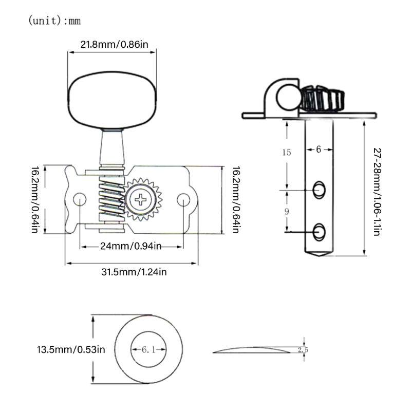 3L 3R Guitar String Tuning Pegs Guitar String Tuner Guitar Machine Heads Guitar Knobs Keys for Acoustic Electric Guitar