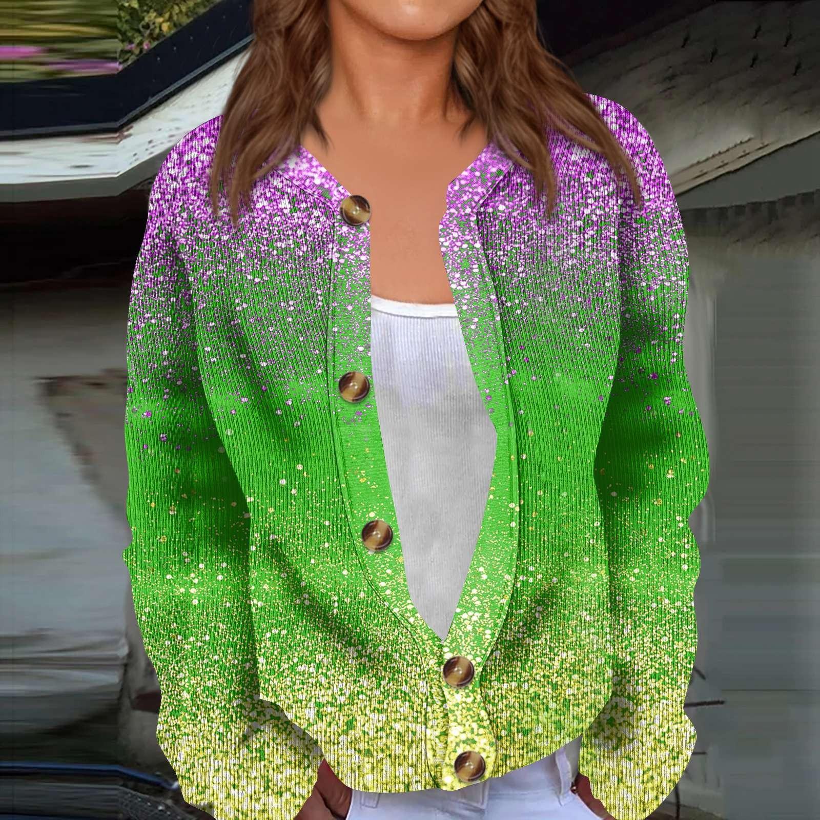 

Женский кардиган с длинным рукавом и принтом «Карнавал» на пуговицах L армия зеленый