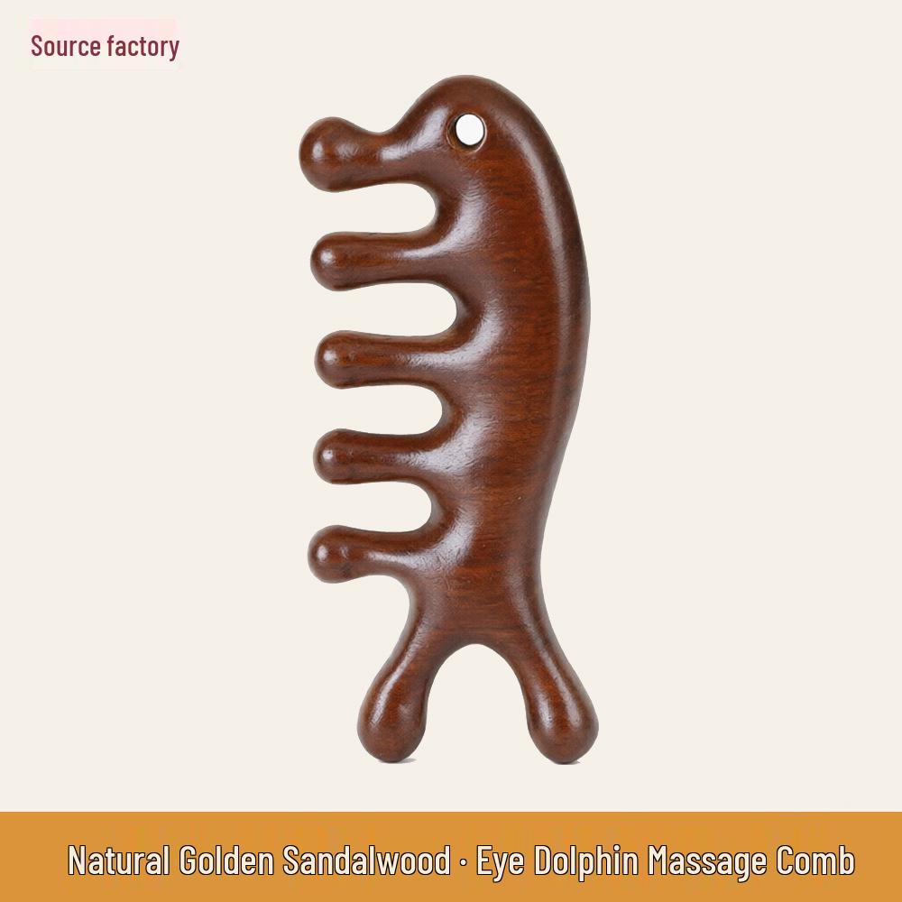 Red Sandalwood Scalp Massage Comb for Gua Sha Therapy and Beauty.