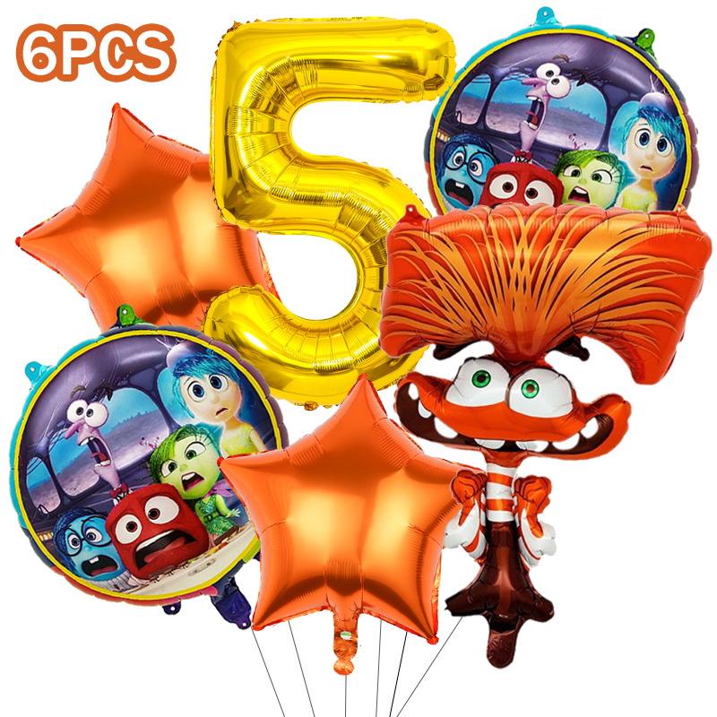 New Inside Out 2 Birthday Party Decoration Supplies Kit Tableware Backdrop Glasses Paper Plates Cups Napkins Balloon for Kids