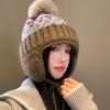 Fashion Warm Winter Hat Thickened Ear Protection Knitted Cap Cute Bomber Hat Outdoor