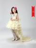 Girls' High-End Formal Princess Dress with Removable Train - Perfect for Weddings, Flower Girls, and Piano Performances