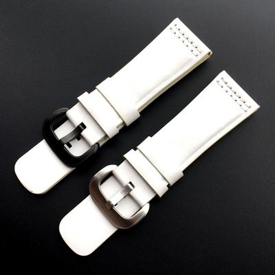 28mm * 24mm Kalbsleder Pure White Freizeit-Stil Armband Uhrenarmband Gurt für Seven Friday M1 M2 P3 SF Armband