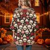 Women's Casual Loose Fit Three-Quarter Sleeve Neck Top with Halloween Print