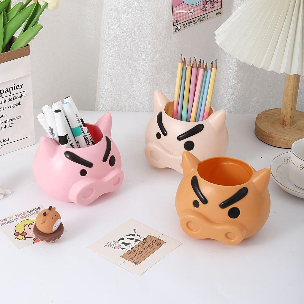 Cartoon Dresser, Makeup Organizer, Storage Bucket, Lipstick, Eyebrow Pencil, Loose Powder Brush, Makeup Tool, Pen Holder.