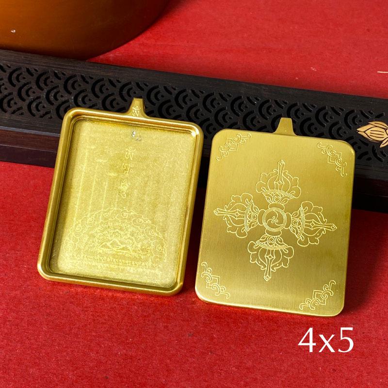 Tibetan Thangka Gold Necklace: Non-fading, Waterproof GAU Box Pendant, Multi-size Options