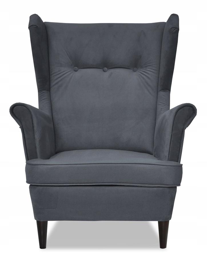 Fotel uszak ARI skandynawski Family Meble ANTRACYT klasyczny recepcja