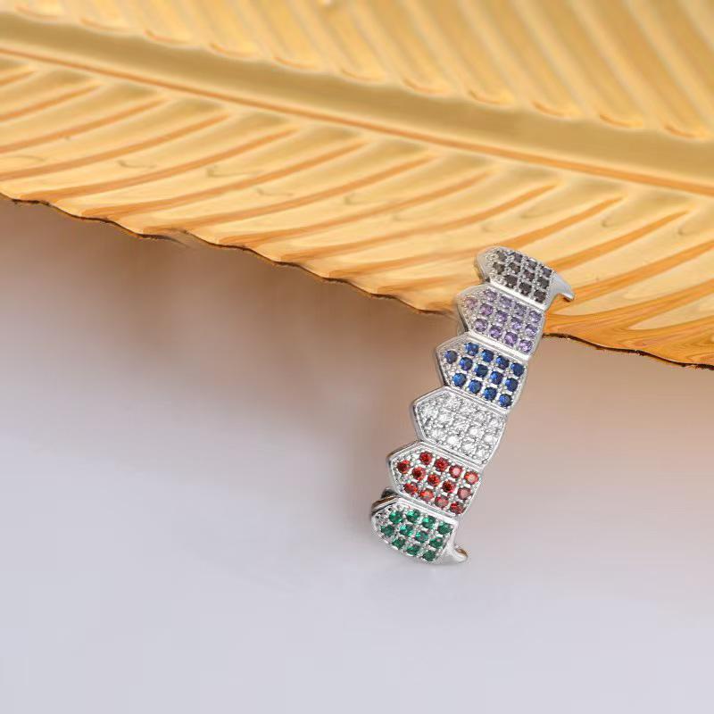 Trending HIOHOP Colorful Zirconia Fangs Hip Hop Grill - Popular on TIKTOK
