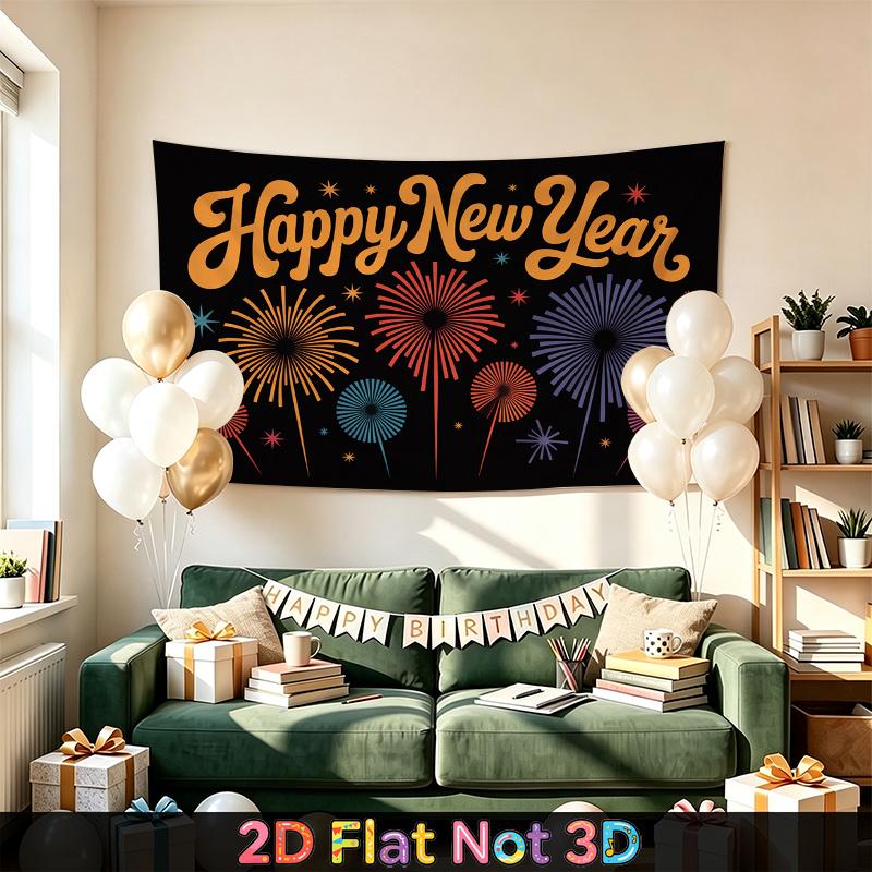Party Backdrop New Year Fireworks Flat Weddings Birthdays Showers Firework Celebrations Event Photo Background Front Door Decor