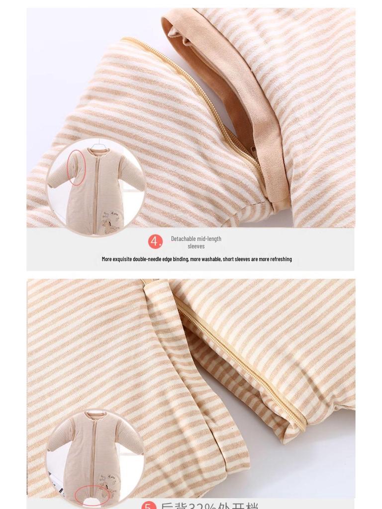 Jingqi Cotton-Padded Baby Sleeping Bag: Winter-Ready, Anti-Kick, Thick, Warm, and Cold-Proof for Infants.