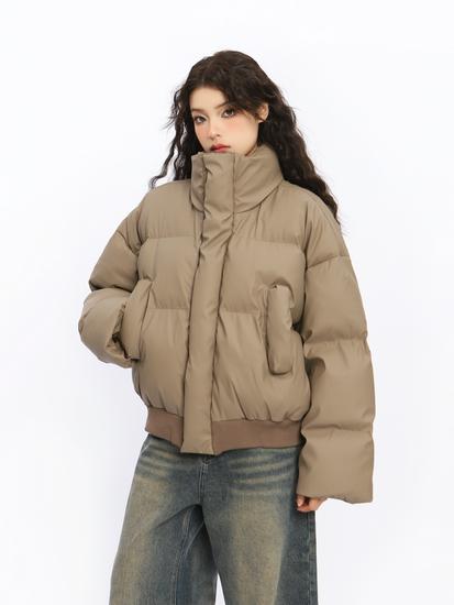 

Высококачественная минималистичная зимняя хлопковая куртка для пары с американским воротником-стойкой Medium коричневый