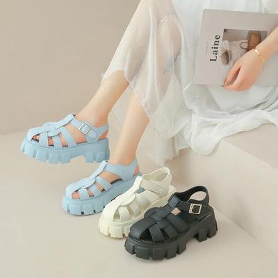 Sandalen Dames Nieuw Merk Dikke Zool Anti-Slip Zomerschoenen Trendy Geweven Slingback Sandalen Femme Hoge Kwaliteit
