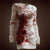 2025 Halloween European & American Street Style 3D Skull Print Short Sleeve Sweater