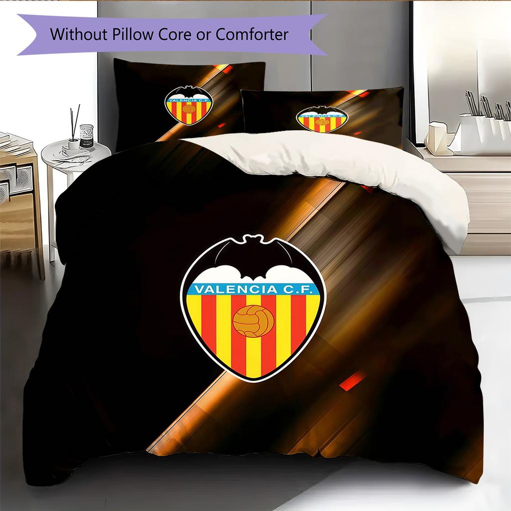 Valencia CF Pattern Bedding Quilt Set Home Decoration Gift (1 * Duvet Cover + 2 * Pillowcase Without Core)
