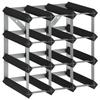 Bottle Rack - VIDAXL - Black - Solid Pine Wood - 12 Bottles