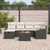 VidaXL Ensemble de canapé de jardin 7 pièces avec coussins Noir Poly Rattan 3360897