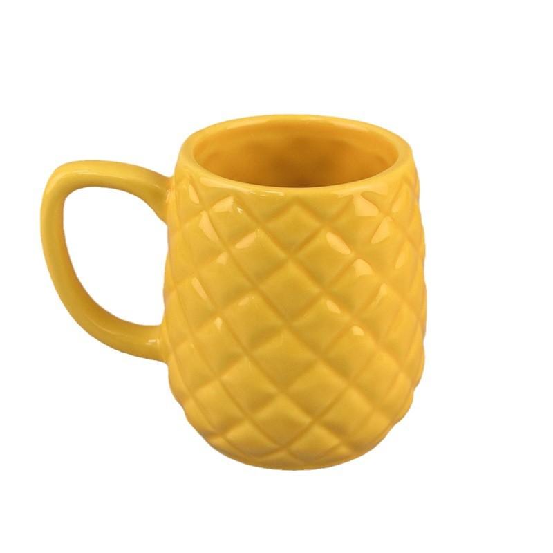 Creative Custom-made Fruit-shaped Pineapple Ceramic Cute Style Mug Large Capacity Universal High-value Coffee Cup