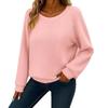 2025 New Women's Casual Round Neck Long Sleeve Pullover Loose Solid Color Multicolor  Sweater
