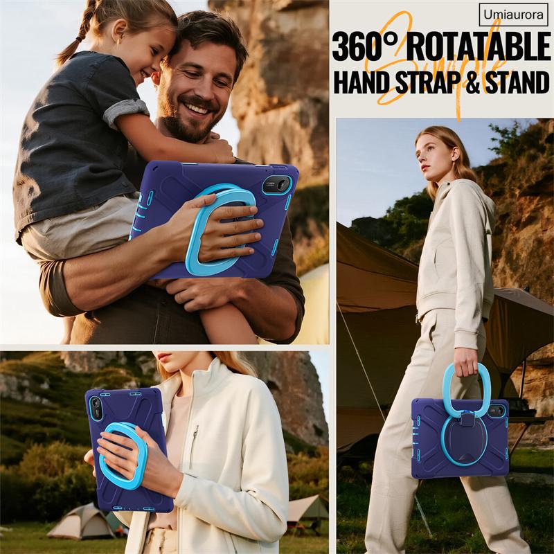 For Xiaomi Redmi Pad2 11" SE 8.7 Pro 12.1" POCO Pad 12.1 Inch Shockproof PC Rugged Tablet Case Pull Ring Stand Strap Cover Funda