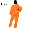 Dames Effen Kleur Casual Outfit 2 Delen/Set Joggingpak Grote Maten Ritssluiting Lange Mouwen Dagelijkse Kleding Tweekleurig Trainingspak met Broek