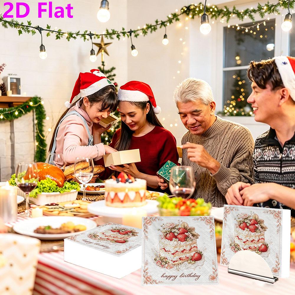 20pcs Disposable Napkins with Cake Pattern Print for Wedding,Parties,and Daily Use for Thanksgiving Fall Christmas Table Decoration