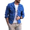 Men's Slim Denim Lapel Jacket - Solid Color, Large Size for Autumn & Winter