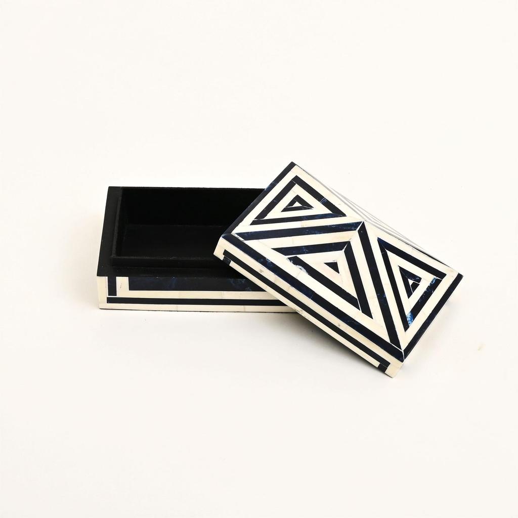 Geometric Pyramid Inlay Box – Handcrafted Decorative Storage for Jewelry & Keepsakes