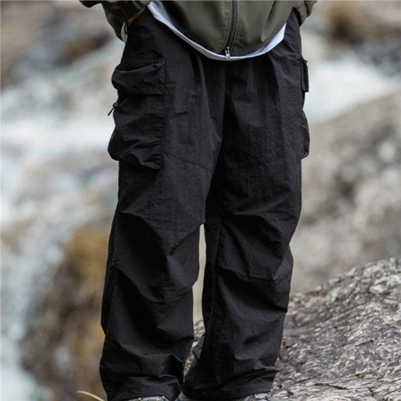 Pantaloni Cargo de Drumeție Vintage Largi pentru Bărbați Impermeabili Casual Sport Jogging Primăvară Vară Pantaloni Parachute Outdoor cu Picior Larg