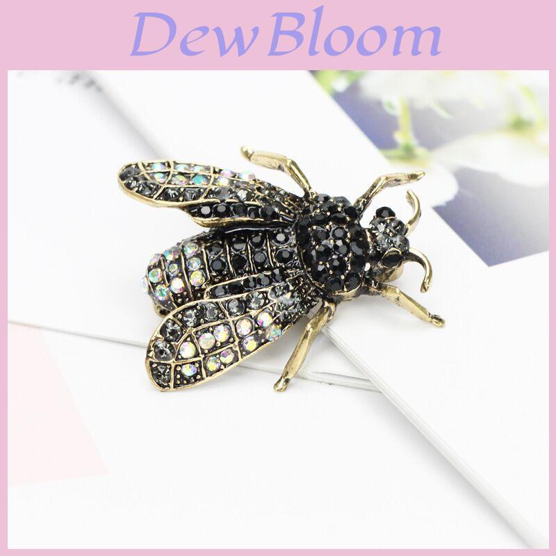 Honeybee Enamel Brooch Pin With Rhinestones For Women Vintage Fashion Accessory