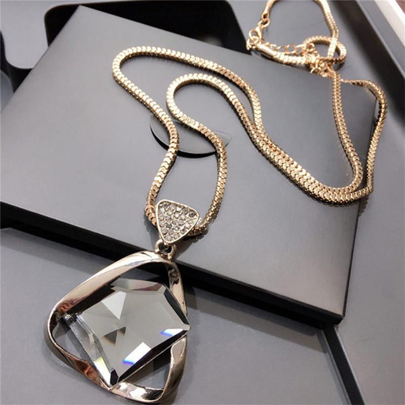 Geometry Pendant Necklace Sweater Long Chain Necklace Jewelry