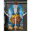 2025 New Summer Daily Fashion Short-sleeved Shirts 3D Flower-printed Men's Casual Shirts Outdoor Beach Hawaiian Style Shirts