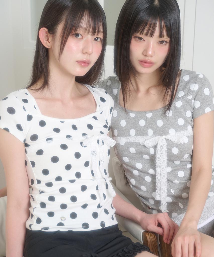 ILLIGO Pattern Point Top Dot White