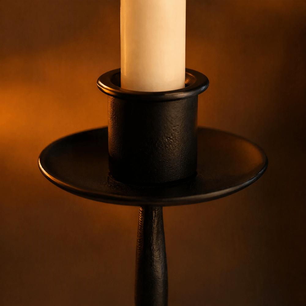 14.45x3.19in Taper Candle Holder Wavy Curve Design Metal Candle Holder for Home Decor