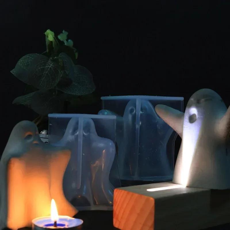 Roztomilý kreativní tvar duch Halloween vonná svíčka silikonové formy DIY hororová lebka čokoláda bonbony forma na pečení domácí dekorace