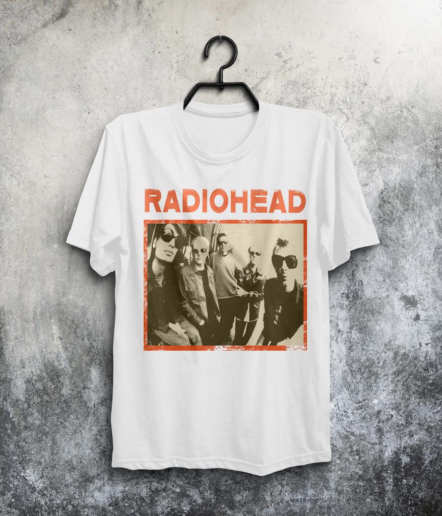 Radiohead Group Shirt Prtin Art T Shirt Gift Unisexs Retro Round Neck Printed Tshirt