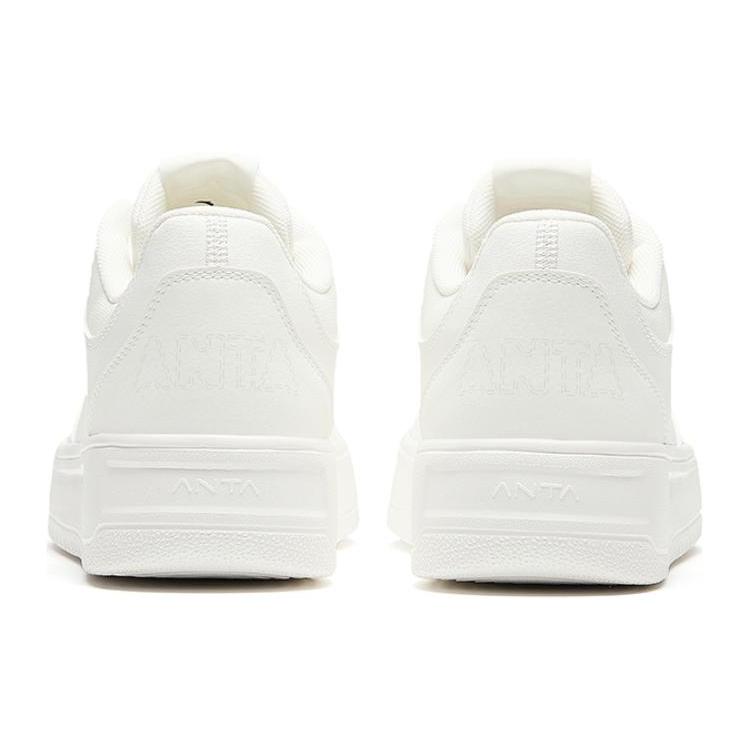 New Anta Relaxed Slip Resistant Shock Absorbers Low Top Skateboard Shoes Men's White 912518001Q-2
