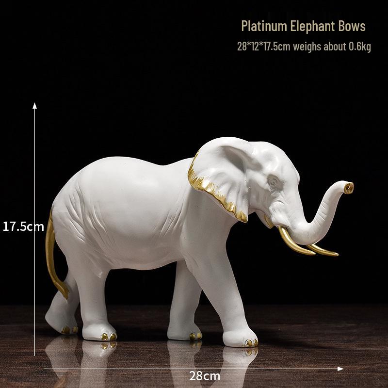Modern Light Luxury Elephant Ornament - Resin Handicraft for Office, Living Room, or TV Cabinet Decoration