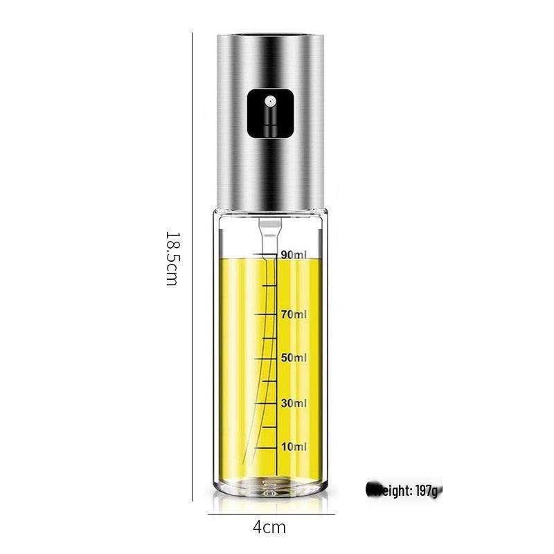 304 Stainless Steel Glass Oil Spray Bottle - Press Type for Barbecue and Cooking