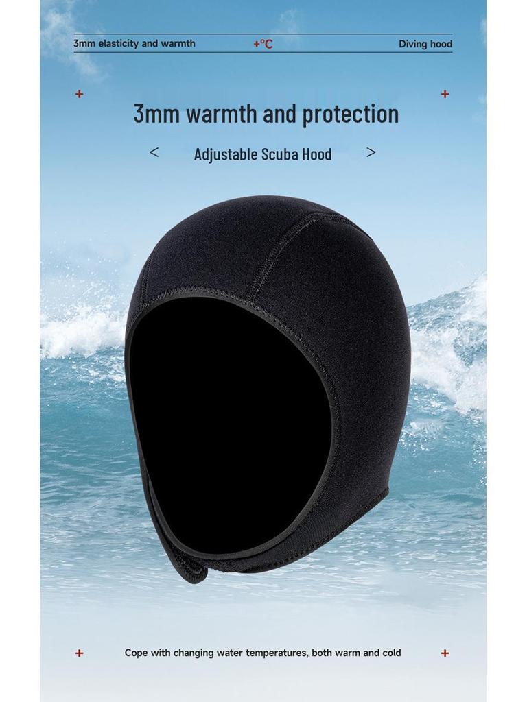3MM Neoprene Diving Cap - Men's & Women's Warm Sun Protection Snorkeling & Surfing Hood