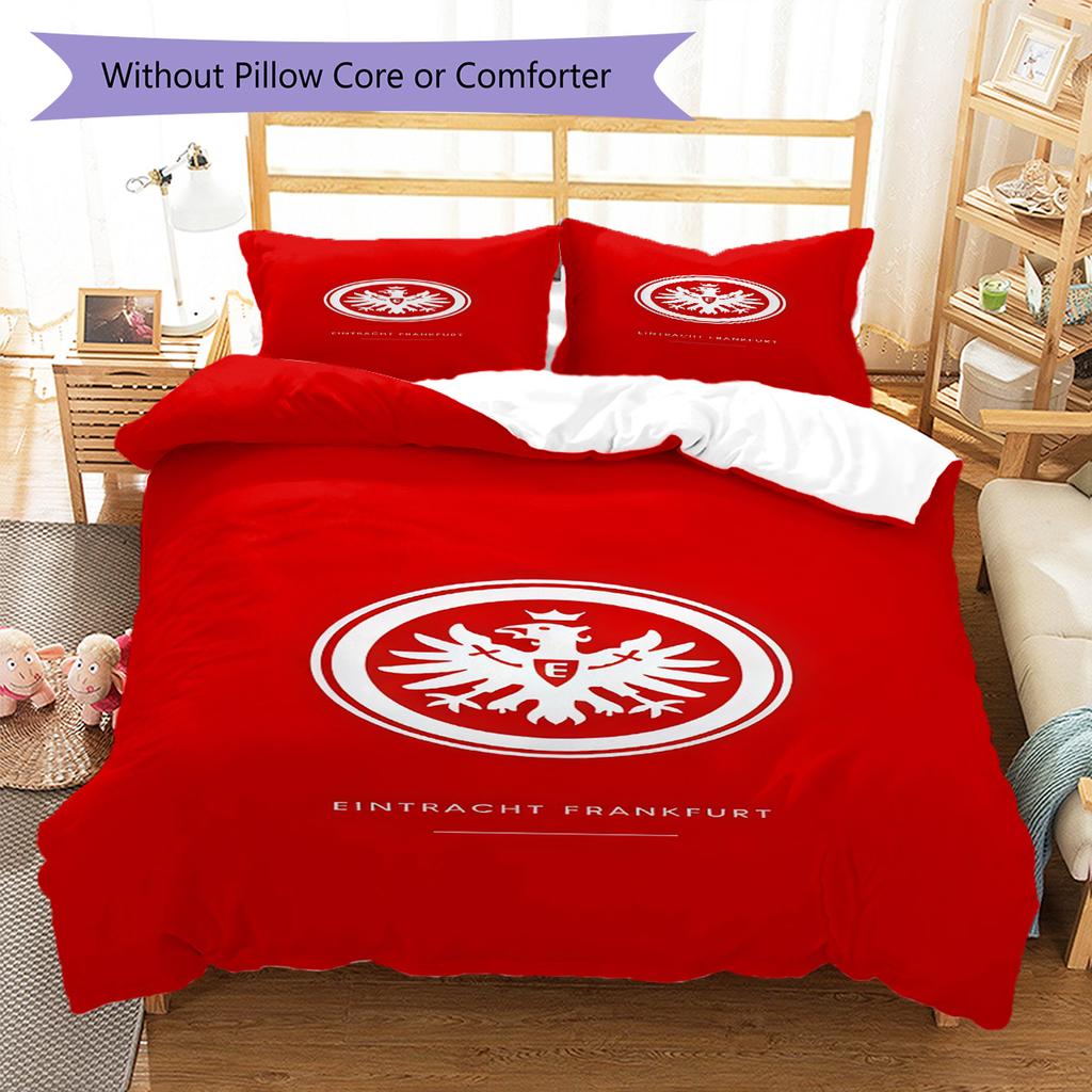 Eintracht Frankfurt  Pattern Bedding Quilt Set Quilt Cover Pillowcase Home Decoration Birthday Gift (1 * duvet cover + 2 * pillowcase, without core)