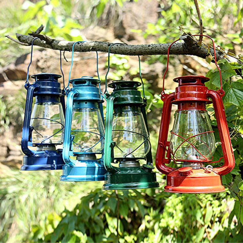 19/25cm Retro Outdoor Camping Kerosene Lamp Portable Lantern Bronze Colored Oil Lamp Vintage Photo Props Outdoor Camping Lights