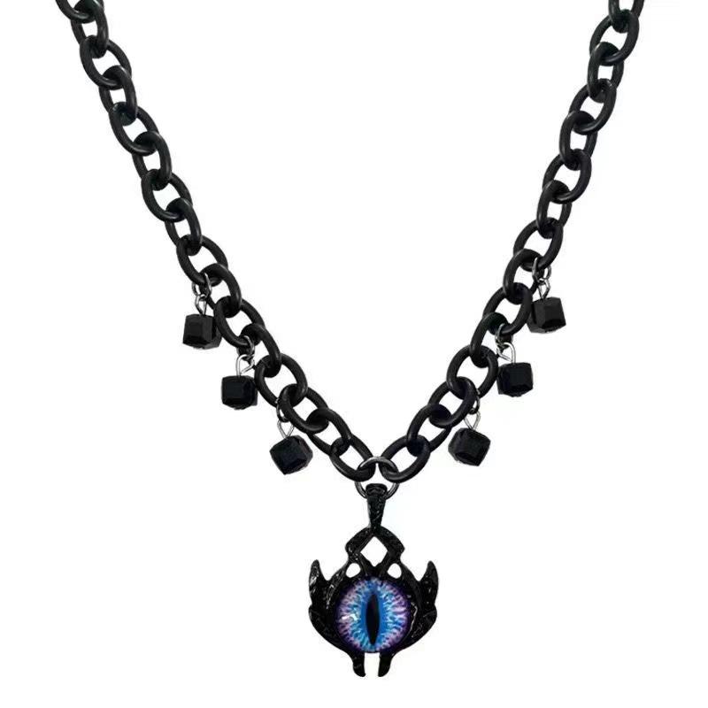 

Dark Wind Devil s Eye Necklace Niche Hip Hop Necklace Design Collarbone Chain Men s and Women s Couples Trendy Brand