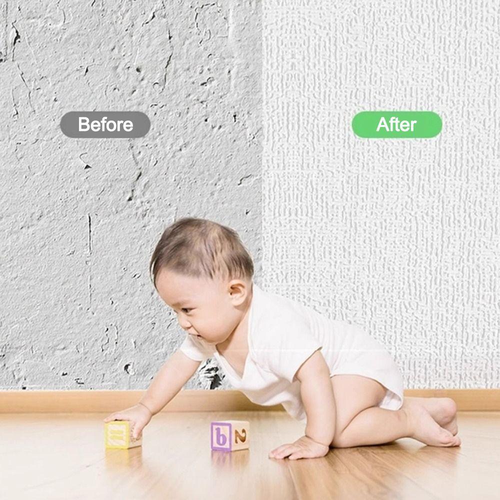 Linen 3D Wall Stickers Waterproof Self-adhesive Wallpaper Moisture-proof Anti-collision Living Room Wall Mat