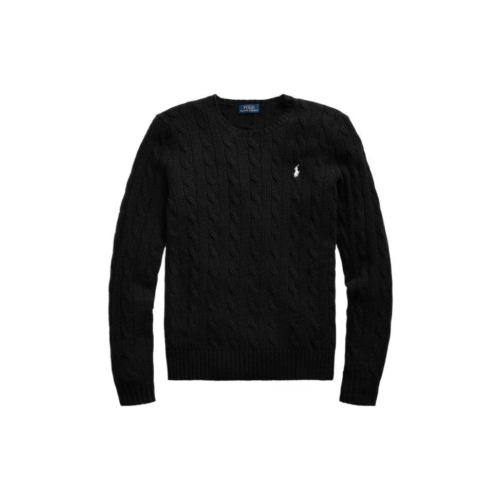 

Polo Ralph Lauren FW22 Solid Color Cable Knit Long Sleeve Wool Sweater Women sweater Black WMPOSWENC020471-001 L